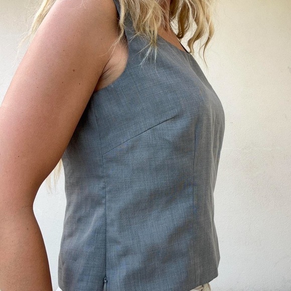 Grey suit like structured tank top blouse - Picture 2 of 4